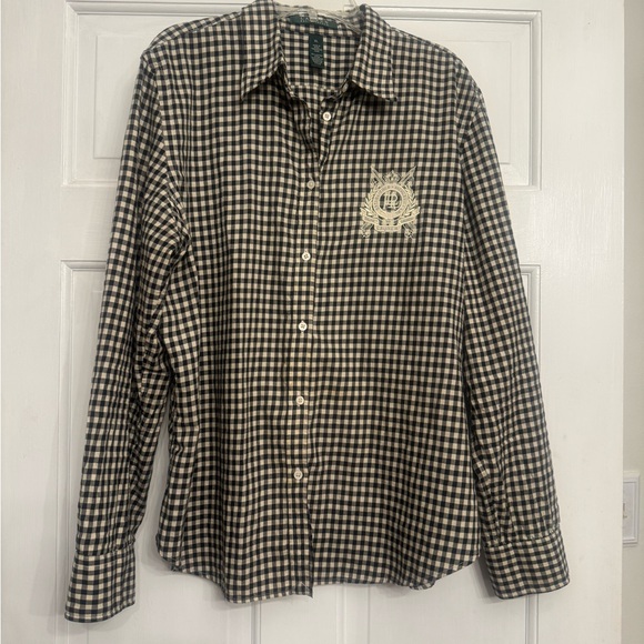 Ralph Lauren Tops - Ralph Lauren Black and White Checkered Blouse